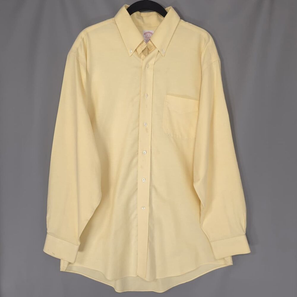 BROOKS BROTHERS EST. 1818 Men's 16-33 Dress Shirt Supima Cotton Yellow